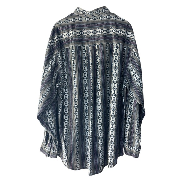 Vintage Western Aztec Button Up Shirt Cotton Men’s Size XL 80s 90s FYI Brand - Picture 2 of 7